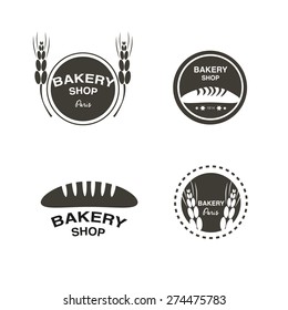 Bakery and bread shop logos, labels