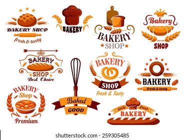 Bakery Bread Symbols Banners Cereal Ears Stock Vector (Royalty Free ...