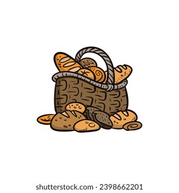 bakery bread vector hand drawing for design, element, template, food design, restaurant design, menu design, etc