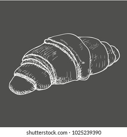 Bakery. Bread vector hand drawn illustration. Black ear, on isolated background.