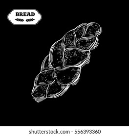 Bakery. Bread vector hand drawn illustration. Black ear, on isolated background.