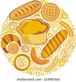 Bakery bread vector illustration