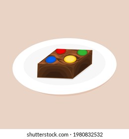 Bakery : brownie chocolate cake vector
