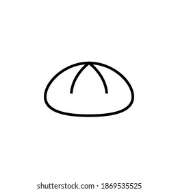 bakery, bun icon symbol in flat black line style, isolated on white background