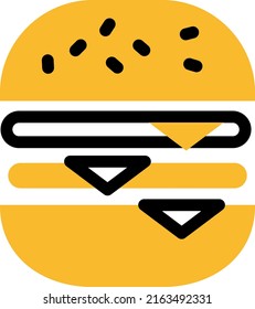 Bakery burger, illustration, vector on a white background.