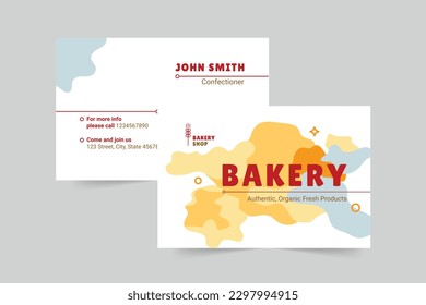 Bakery business card template. A clean, modern, and high-quality design business card vector design. Editable and customize template business card