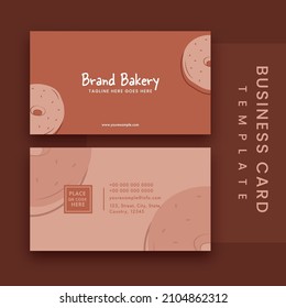 Bakery Business Card Template Layout In Front And Back View.