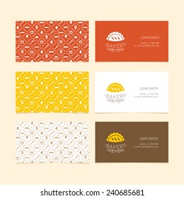 Bakery Business Cards. Vector Illustration