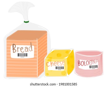Bakery : Buy ingredients to make sandwiches. illustration
