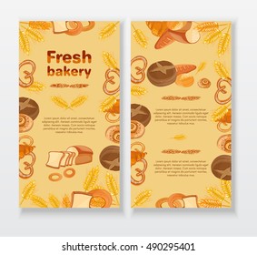 Bakery cafe menu design template. Bread, cake bakery products. Cover design of bakery  menu.