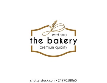 Bakery and cake coffee shop logo design vector illustration. Cake Pastry Simple Homemade Badge Template	
