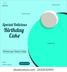 Bakery cake food social media banner. Use for marketing and branding.