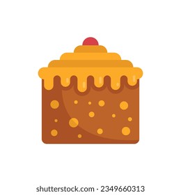 Bakery cake icon flat vector. Sweet cream. Food sweet isolated