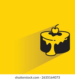 Backkuchen-Symbol mit schattengelbem Hintergrund