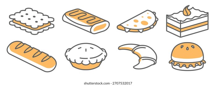 bakery cake icons vector illustration