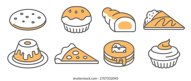 bakery cake icons vector illustration