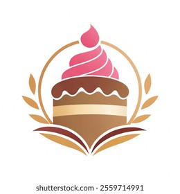 Bakery Cake Logo Design Template. vector illustration isolated with white background.