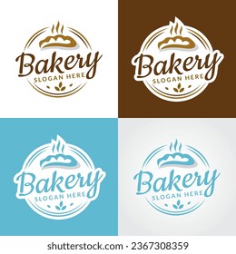 bakery cake logo design vector template