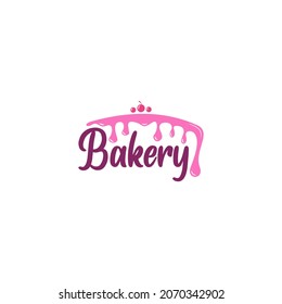 bakery cake logo with melted cream