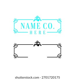 Plantilla de logotipo de panadería o pastelería con Antiguas Decorative Touch
