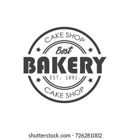 Bakery or cake shop vector logotype, label in vintage style.