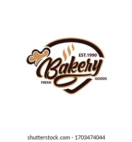 Bakery and Cake Vintage Logo Design Vector Template