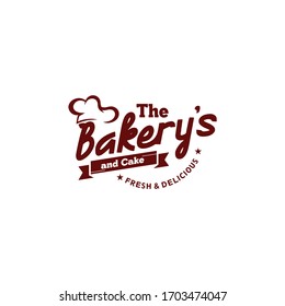 Bakery and Cake Vintage Logo Design Vector Template