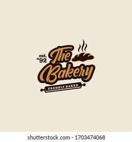 Bakery and Cake Vintage Logo Design Vector Template