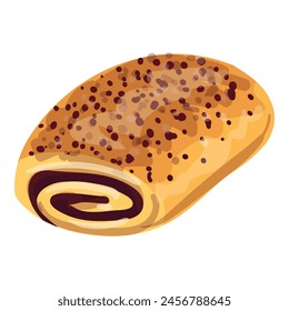 Bakery candy roll icon cartoon vector. Cream pastry. Celebration menu