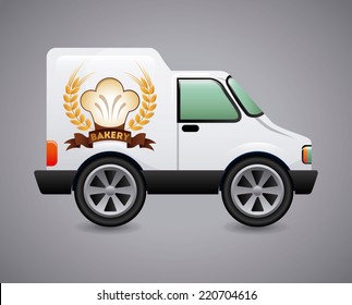 bakery car graphic design , vector illustration