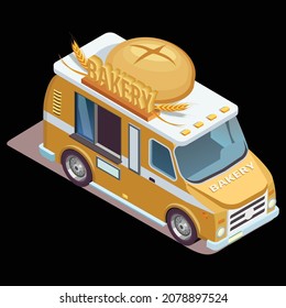Bakery car icon vector isometric design