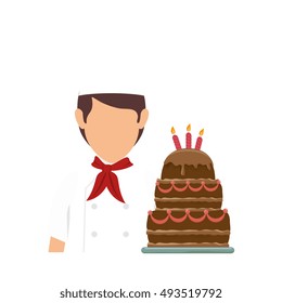 bakery chef with cake