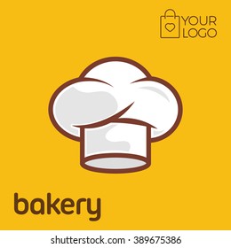 Bakery Chef Hat Logo Icon Flat Design, Vector Illustration Banner