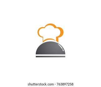 Bakery Chef hat Logo icon flat design, Vector illustration banner