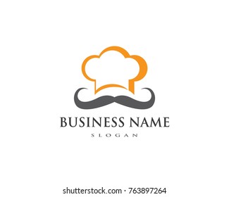 Bakery Chef hat Logo icon flat design, Vector illustration banner