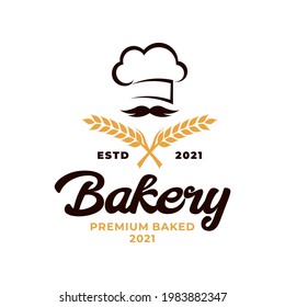 Bakery Chef Logo. Wheat rice agriculture logo Inspiration vector