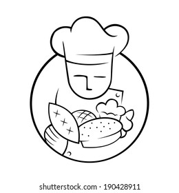 Bakery Chef with Lots of Bread