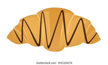 Bakery choco croissant . vector illustration