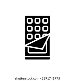 Ilustración de vectores de iconos rellenos de la barra de chocolate de panadería
