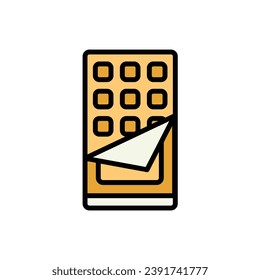 Bakery Chocolate Bar Icon Vector Illustration