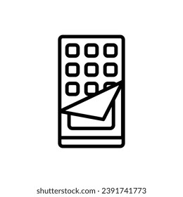 Bakery Chocolate Bar Outline Icon Vector Illustration