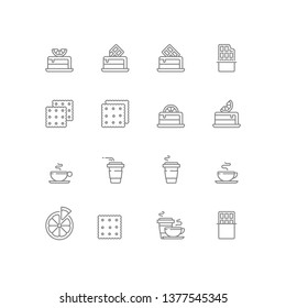 Bakery and coffee icons. Flat style. Vector Illustration.