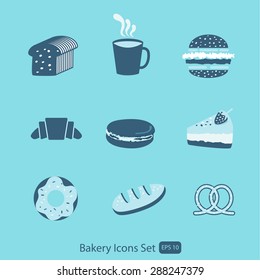 Bakery and Coffee icons set