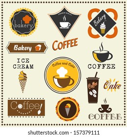 Bakery and Coffee labels. set of retro style collection
