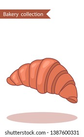 Bakery collection. Colored icon bagel, croissant. In trendy flat style isolated on white background.