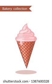 Bakery collection. Colored icon ice cream. In trendy flat style isolated on white background.