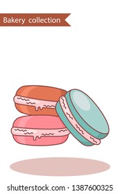 Bakery collection. Colored icon makaron. In trendy flat style isolated on white background.