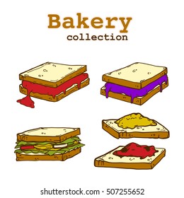 Bakery collection, food and drink, bakery elements, illustration high resolution