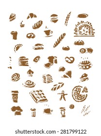 Bakery collection, sketch for your design. Vector illustration