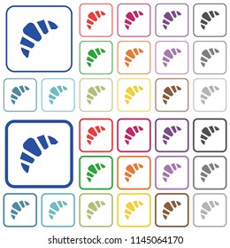 Bakery color flat icons in rounded square frames. Thin and thick versions included.
